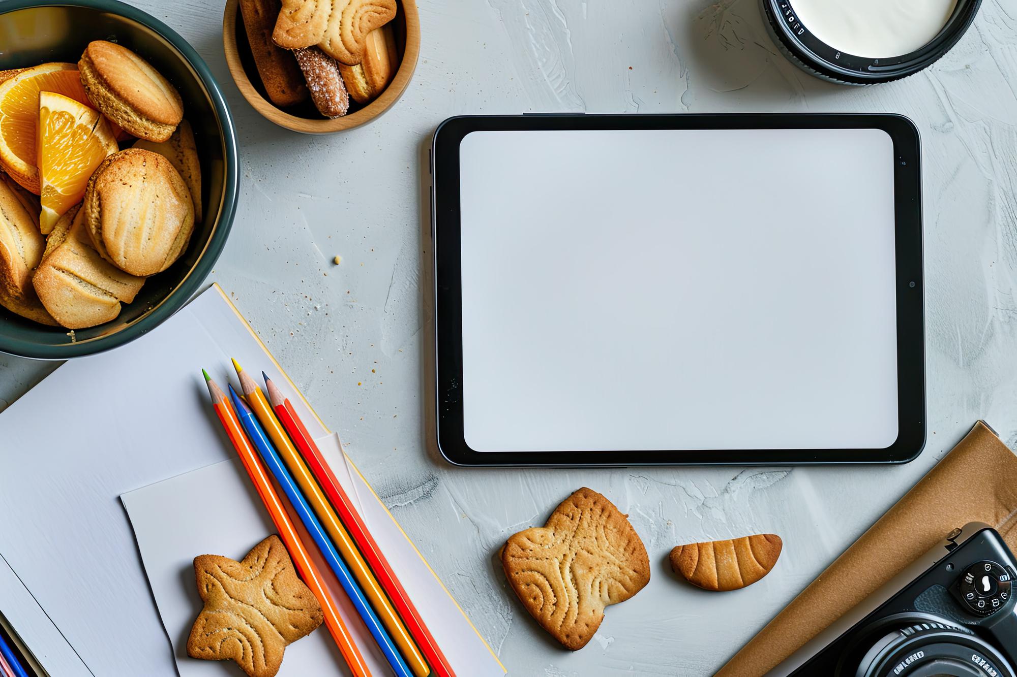Kurs paketleri görseli: defter, tablet ve tabak
